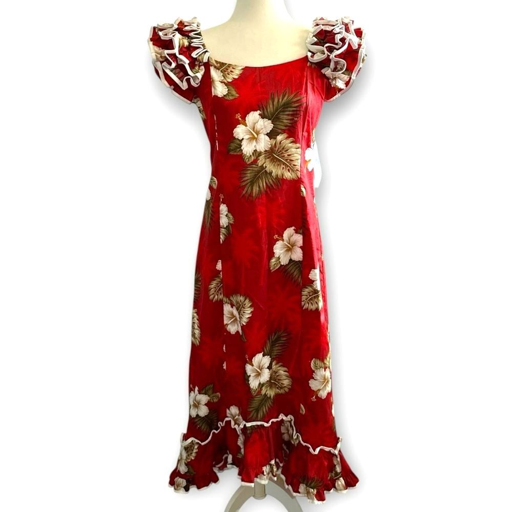 Pacific Legends Hawaiian Red and White Dress Size Small